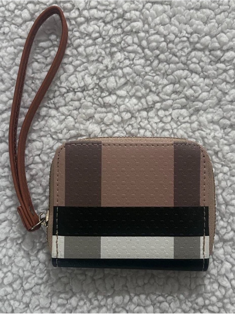 burberry limited edition Compact Stripe Wristlet Wallet in Beige and Brown